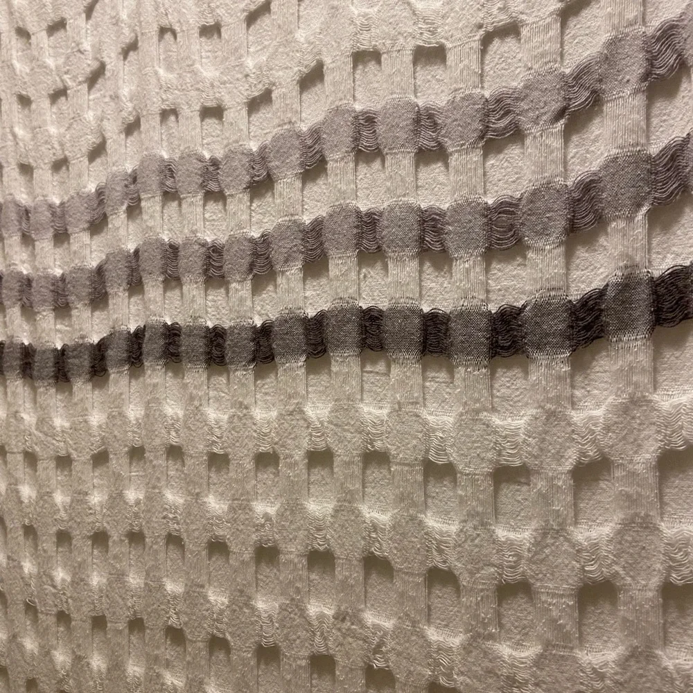 White Shower Curtain with Gray Stripes